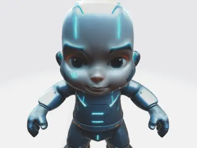 Robot boy 3D model purchase