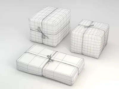 Vintage packages Low-poly 3D model