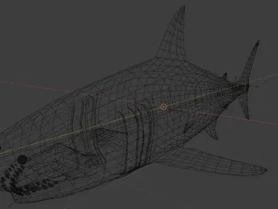 Semi-Realistic Great White Shark Low-poly 3D model