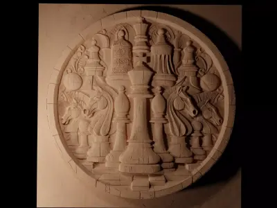 Chess Pieces CNC 3d Print High Relief Sand Casting 3D print model