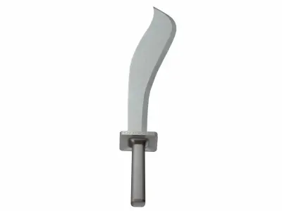 Curved sword Low-poly 3D model
