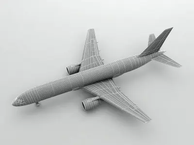  Boeing 757-200 Airliner - US Airways Low-poly 3D model