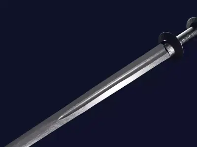 Excalibur sword with Khora handle Low-poly 3D model