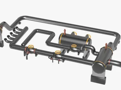 Industrial Gas Pipes Equipment 3D model