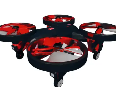 Futuristic Targeting Drone with Red Lens 3D model