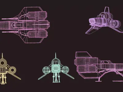 scifi spaceship viper mk2 Free low-poly 3D model