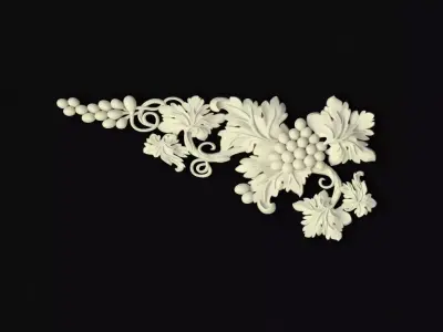 dekor grapes and leaves 3D model