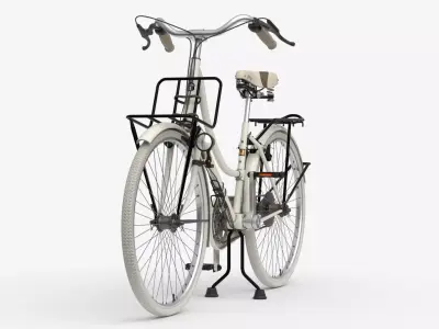 White  Vintage City Bicycle 3D model