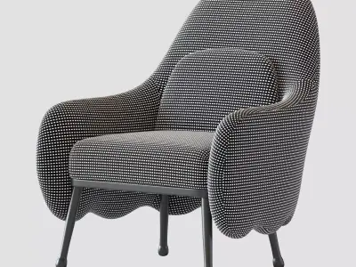 Corolla 272 White Armchair by Cristina Celestino 3D model