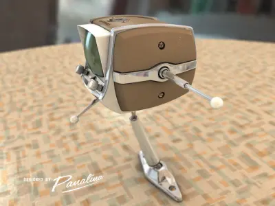 Fifties-look GPS navigation display - 3d model 3D model