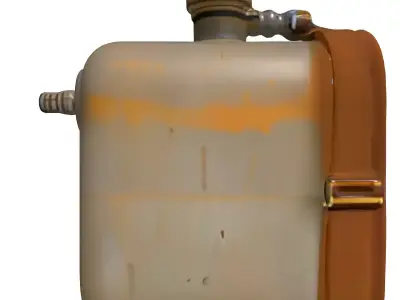 Vintage Military Pressure Tank Canister Low-poly 3D model