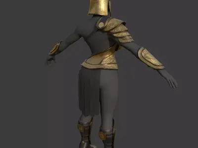 Warrior empire ARMOR FULL SET for female Low-poly 3D model