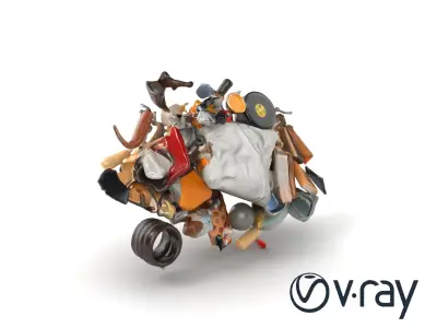 Urban Trash Collection model pack Low-poly 3D model
