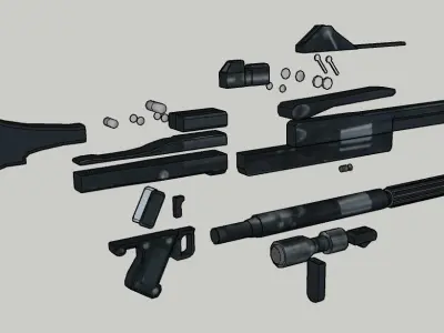 Star Wars DC-15A Low-poly 3D model