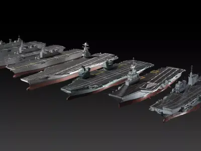Modern aircraft carriers 3D Model Collection