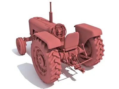 Detailed Classic Tractor 3D model