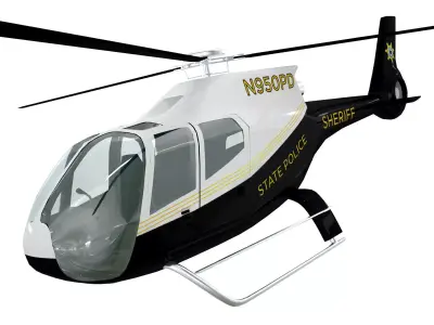 Police Helicopter model 3D model
