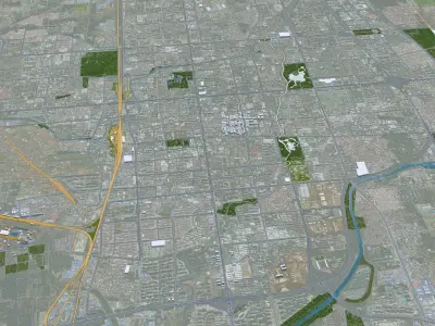 Handan Hebei China 30km Free low-poly 3D model