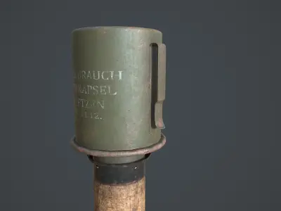German Nazi M24 Stielhandgrenate Stick Grenade With Anti Tank Low-poly 3D model