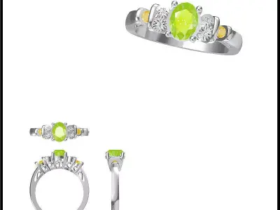 JCD Format Antique color stone rings jewelers file set 3D print model