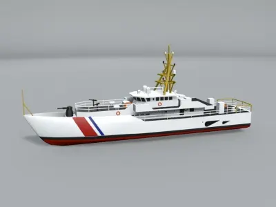 Fast Response Cutter Boat Ship LOWEST Low-poly 3D model