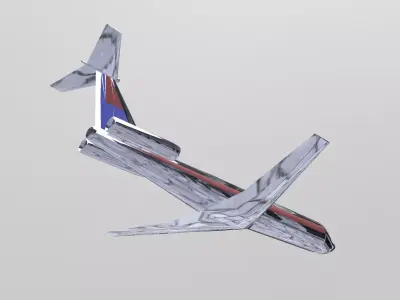 Fictional Twin Rear Engine Jetliner DC-9-40 Inspired series 3D model
