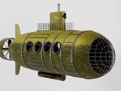 Small Explorer submarine Low-poly 3D model