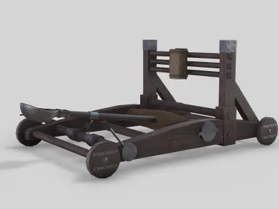 MEDIEVAL Catapult Low-poly 3D model get