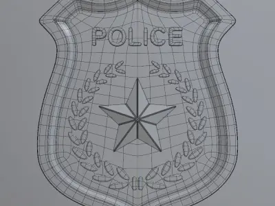 Police Badge -render and 3D printing 3D model