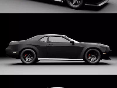 Realistic Black Muscle Car High Poly Cinematic Vehicle 3D model