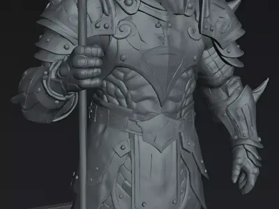 Warrior Dark Thrall STL DnD Tabletop Miniature 3D Print 3D print model