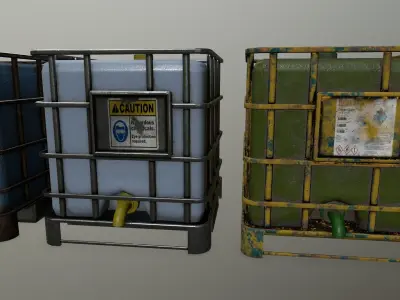 Water Storage Tank Low-poly 3D model