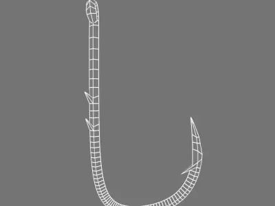 Fishing hook 2 3D model