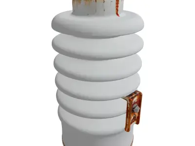 Worn Electrical Power Line Insulator Low-poly 3D model