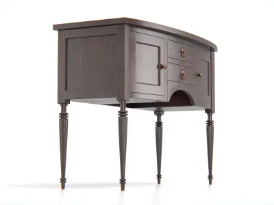 Antique Wooden Console Table 02 Low-poly 3D model