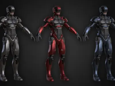SciFi Trooper Low-poly 3D model