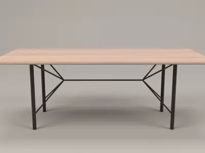 Rudolph industrial table Low-poly 3D model