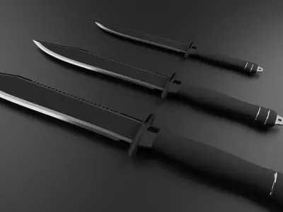 Knife 3D model 11