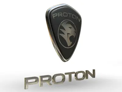 proton logo 3D model by 3dlogoman
