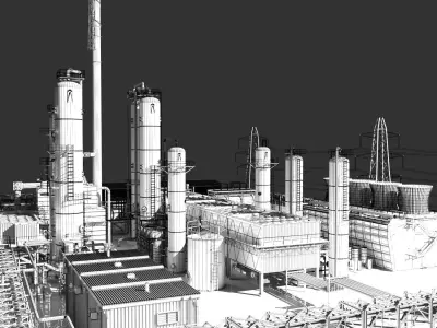 Oil Refinery 3D model get