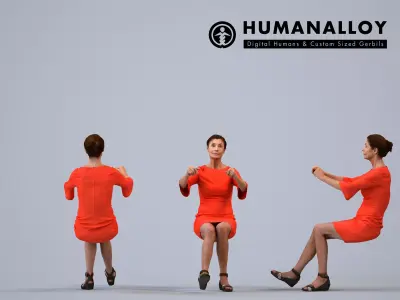 00110Jenn004 - Senior Caucasian woman sitting in office wearing 3D model