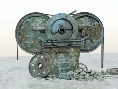 OLD MACHINERY Low-poly 3D model