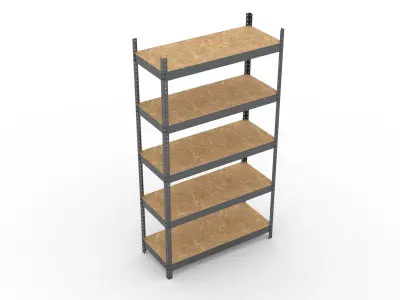 Storage shelves Low-poly 3D model purchase