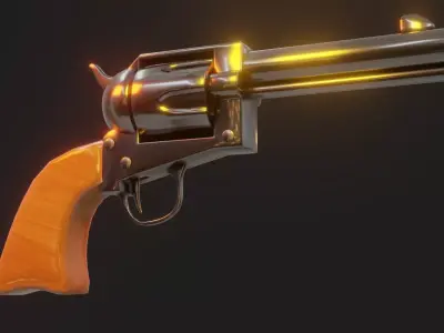 Revolver Gun - Low Poly - Game Ready - PBR Low-poly 3D model