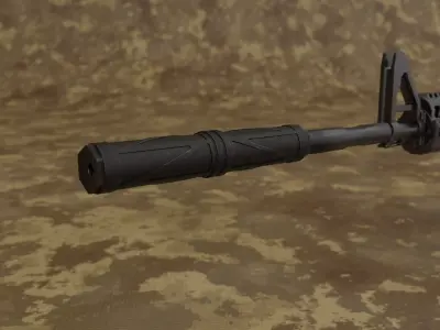 Modern Tactical Suppressor High Quality Weapon Prop 4K PBR Low-poly 3D model