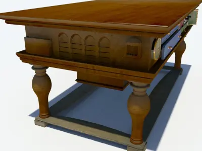Antique Table with many drawers 3D model