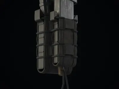 Single Military Magazine Pouch Low-poly 3D model