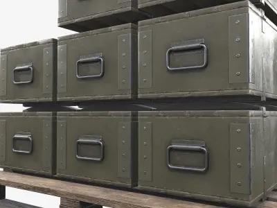 PBR Military Cargo Case 03 Low-poly 3D model