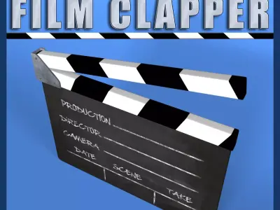 Film Clapper Low-poly 3D model