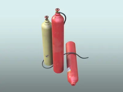 Gas Cylinder Low-poly 3D model 7